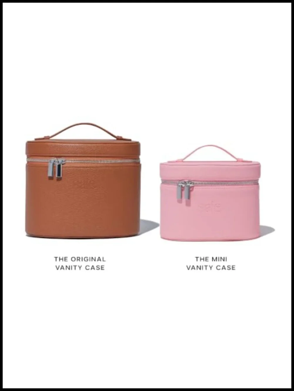Vegan Leather Vanity Case Travel Toiletry Bag with Removable Organizer Zipper